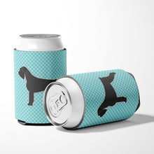 Load image into Gallery viewer, Giant Schnauzer Checkerboard Blue Can or Bottle Hugger BB3773CC