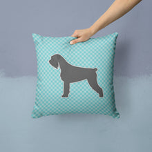 Load image into Gallery viewer, Giant Schnauzer Checkerboard Blue Throw Pillow - 14x14 Decorative Pillow – Art for Your Home &amp; Patio BB3773PW1414