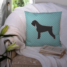 Load image into Gallery viewer, Giant Schnauzer Checkerboard Blue Throw Pillow - 14x14 Decorative Pillow – Art for Your Home &amp; Patio BB3773PW1414