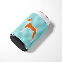 Load image into Gallery viewer, Basenji Checkerboard Blue Can or Bottle Hugger BB3774CC