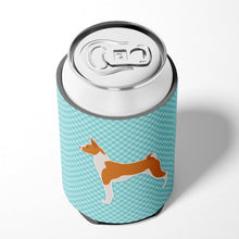 Load image into Gallery viewer, Basenji Checkerboard Blue Can or Bottle Hugger BB3774CC