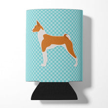 Load image into Gallery viewer, Basenji Checkerboard Blue Can or Bottle Hugger BB3774CC