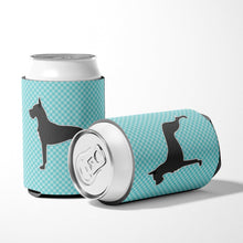 Load image into Gallery viewer, Great Dane Checkerboard Blue Can or Bottle Hugger BB3775CC