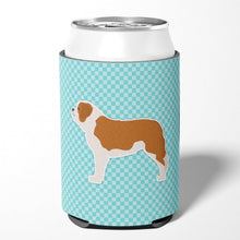 Load image into Gallery viewer, Saint Bernard Checkerboard Blue Can or Bottle Hugger BB3776CC