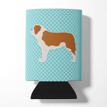 Load image into Gallery viewer, Saint Bernard Checkerboard Blue Can or Bottle Hugger BB3776CC