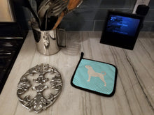 Load image into Gallery viewer, Anatolian Shepherd Checkerboard Blue Pot Holders - Set of 2 - Heat-Resistant Kitchen Essentials BB3777PTHD