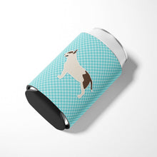 Load image into Gallery viewer, Bull Terrier Checkerboard Blue Can or Bottle Hugger BB3778CC