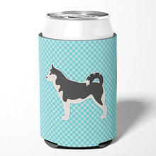 Load image into Gallery viewer, Siberian Husky Checkerboard Blue Can or Bottle Hugger BB3780CC
