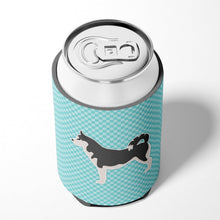 Load image into Gallery viewer, Siberian Husky Checkerboard Blue Can or Bottle Hugger BB3780CC