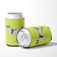 Load image into Gallery viewer, English Setter Checkerboard Green Can or Bottle Hugger BB3781CC