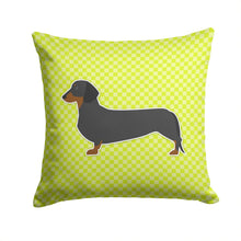 Load image into Gallery viewer, Dachshund Checkerboard Green Throw Pillow - 14x14 Decorative Pillow – Art for Your Home &amp; Patio BB3782PW1414