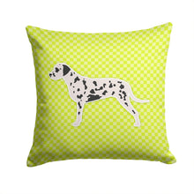 Load image into Gallery viewer, Dalmatian Checkerboard Green Throw Pillow - 14x14 Decorative Pillow – Art for Your Home &amp; Patio BB3783PW1414