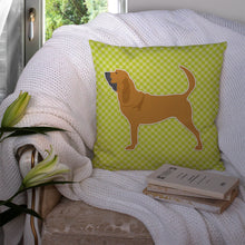 Load image into Gallery viewer, Bloodhound Checkerboard Green Throw Pillow - 14x14 Decorative Pillow – Art for Your Home &amp; Patio BB3784PW1414