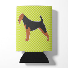 Load image into Gallery viewer, Welsh Terrier Checkerboard Green Can or Bottle Hugger BB3785CC