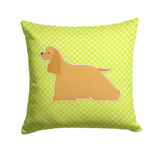Load image into Gallery viewer, Cocker Spaniel Checkerboard Green Throw Pillow - 14x14 Decorative Pillow – Art for Your Home &amp; Patio BB3786PW1414