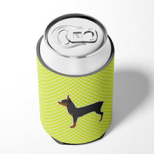 Load image into Gallery viewer, Toy Fox Terrier Checkerboard Green Can or Bottle Hugger BB3787CC