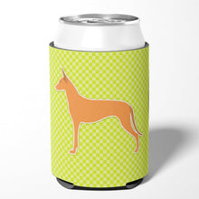Load image into Gallery viewer, Pharaoh Hound Checkerboard Green Can or Bottle Hugger BB3788CC