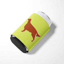 Load image into Gallery viewer, Irish Setter Checkerboard Green Can or Bottle Hugger BB3793CC