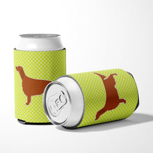 Load image into Gallery viewer, Irish Setter Checkerboard Green Can or Bottle Hugger BB3793CC
