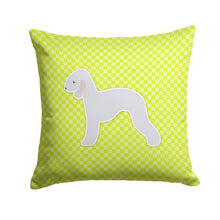 Load image into Gallery viewer, Bedlington Terrier Checkerboard Green Throw Pillow - 14x14 Decorative Pillow – Art for Your Home &amp; Patio BB3794PW1414