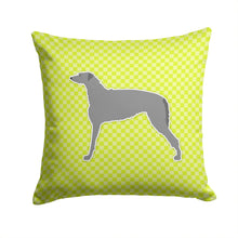 Load image into Gallery viewer, Scottish Deerhound Checkerboard Green Throw Pillow - 14x14 Decorative Pillow – Art for Your Home &amp; Patio BB3796PW1414
