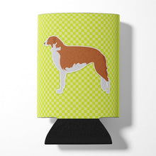 Load image into Gallery viewer, Borzoi Russian Greyhound Checkerboard Green Can or Bottle Hugger BB3799CC