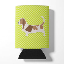 Load image into Gallery viewer, Basset Hound Checkerboard Green Can or Bottle Hugger BB3802CC
