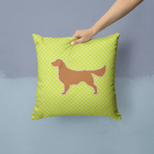 Load image into Gallery viewer, Golden Retriever Checkerboard Green Throw Pillow - 14x14 Decorative Pillow – Art for Your Home &amp; Patio BB3804PW1414