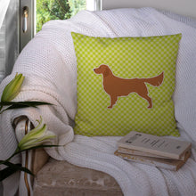 Load image into Gallery viewer, Golden Retriever Checkerboard Green Throw Pillow - 14x14 Decorative Pillow – Art for Your Home &amp; Patio BB3804PW1414