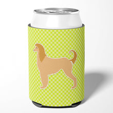 Load image into Gallery viewer, Afghan Hound Checkerboard Green Can or Bottle Hugger BB3806CC