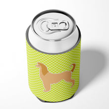 Load image into Gallery viewer, Afghan Hound Checkerboard Green Can or Bottle Hugger BB3806CC