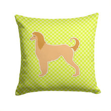 Load image into Gallery viewer, Afghan Hound Checkerboard Green Throw Pillow - 14x14 Decorative Pillow – Art for Your Home &amp; Patio BB3806PW1414