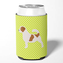 Load image into Gallery viewer, Jack Russell Terrier Checkerboard Green Can or Bottle Hugger BB3807CC