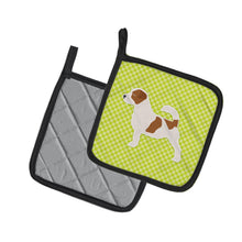 Load image into Gallery viewer, Jack Russell Terrier Checkerboard Green Pot Holders - Set of 2 - Heat-Resistant Kitchen Essentials BB3807PTHD