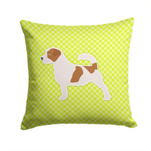 Load image into Gallery viewer, Jack Russell Terrier Checkerboard Green Throw Pillow - 14x14 Decorative Pillow – Art for Your Home &amp; Patio BB3807PW1414