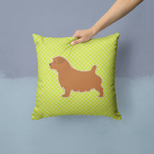 Load image into Gallery viewer, Norfolk Terrier Checkerboard Green Throw Pillow - 14x14 Decorative Pillow – Art for Your Home &amp; Patio BB3809PW1414