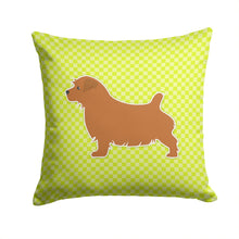 Load image into Gallery viewer, Norfolk Terrier Checkerboard Green Throw Pillow - 14x14 Decorative Pillow – Art for Your Home &amp; Patio BB3809PW1414