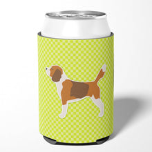 Load image into Gallery viewer, Beagle Checkerboard Green Can or Bottle Hugger BB3810CC