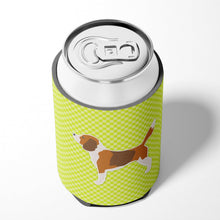 Load image into Gallery viewer, Beagle Checkerboard Green Can or Bottle Hugger BB3810CC