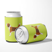 Load image into Gallery viewer, Beagle Checkerboard Green Can or Bottle Hugger BB3810CC