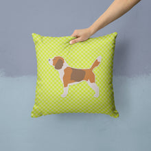 Load image into Gallery viewer, Beagle Checkerboard Green Throw Pillow - 14x14 Decorative Pillow – Art for Your Home &amp; Patio BB3810PW1414