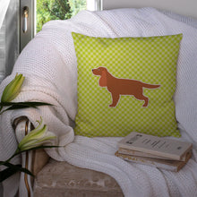 Load image into Gallery viewer, English Cocker Spaniel Checkerboard Green Throw Pillow - 14x14 Decorative Pillow – Art for Your Home &amp; Patio BB3812PW1414