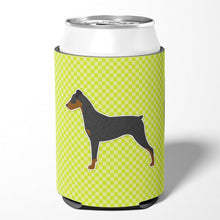 Load image into Gallery viewer, German Pinscher Checkerboard Green Can or Bottle Hugger BB3813CC