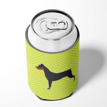 Load image into Gallery viewer, German Pinscher Checkerboard Green Can or Bottle Hugger BB3813CC
