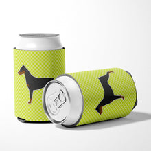 Load image into Gallery viewer, German Pinscher Checkerboard Green Can or Bottle Hugger BB3813CC