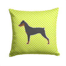 Load image into Gallery viewer, German Pinscher Checkerboard Green Throw Pillow - 14x14 Decorative Pillow – Art for Your Home &amp; Patio BB3813PW1414
