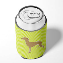 Load image into Gallery viewer, Italian Greyhound Checkerboard Green Can or Bottle Hugger BB3814CC