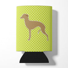 Load image into Gallery viewer, Italian Greyhound Checkerboard Green Can or Bottle Hugger BB3814CC