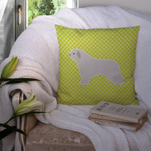 Load image into Gallery viewer, Spanish Water Dog Checkerboard Green Throw Pillow - 14x14 Decorative Pillow – Art for Your Home &amp; Patio BB3815PW1414