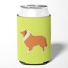 Load image into Gallery viewer, Collie Checkerboard Green Can or Bottle Hugger BB3816CC